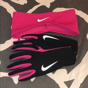 Nike Headband and Glove Running Set